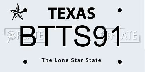 BTTS91 Texas License Plate