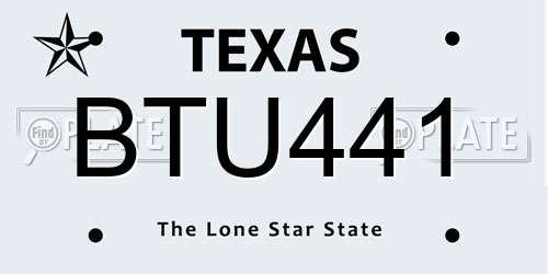 BTU441 Texas License Plate