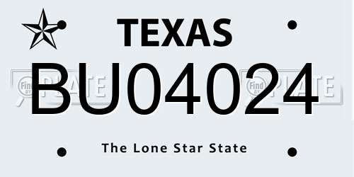 BU04024 Texas License Plate