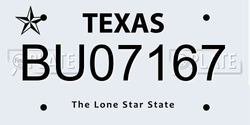 BU07167 Texas License Plate