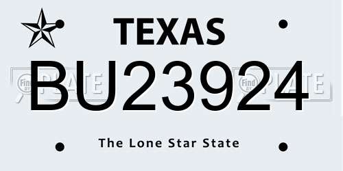 BU23924 Texas License Plate