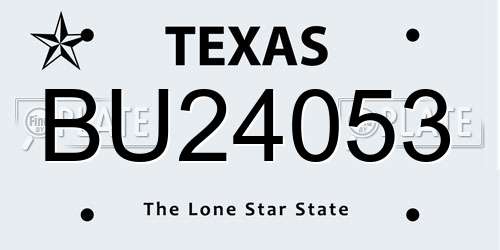 BU24053 Texas License Plate
