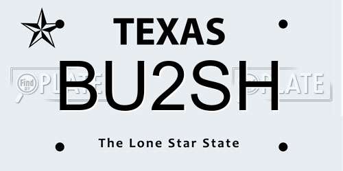 BU2SH Texas License Plate