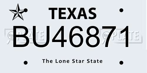 BU46871 Texas License Plate