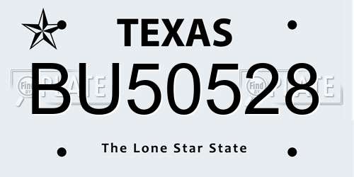 BU50528 Texas License Plate