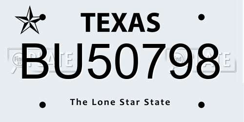BU50798 Texas License Plate