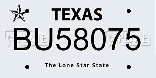 BU58075 Texas License Plate