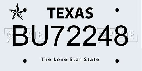 BU72248 Texas License Plate