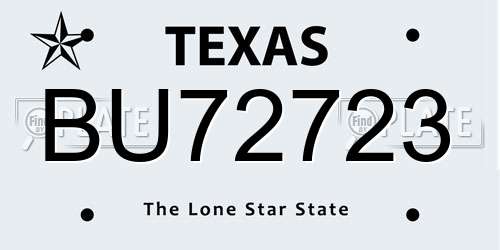 BU72723 Texas License Plate