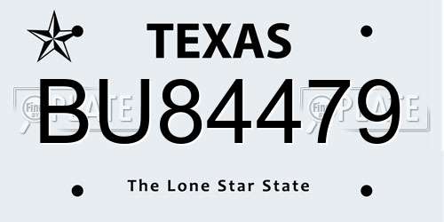 BU84479 Texas License Plate