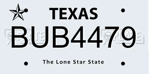 BUB4479 Texas License Plate