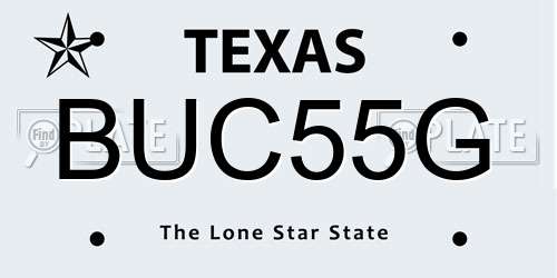 BUC55G Texas License Plate