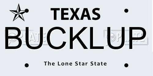BUCKLUP Texas License Plate