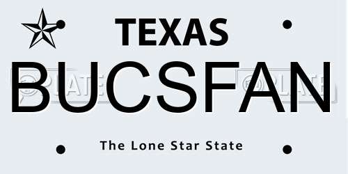 BUCSFAN Texas License Plate