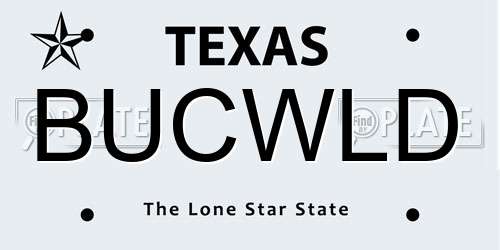 BUCWLD Texas License Plate
