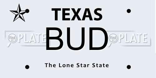 BUD Texas License Plate