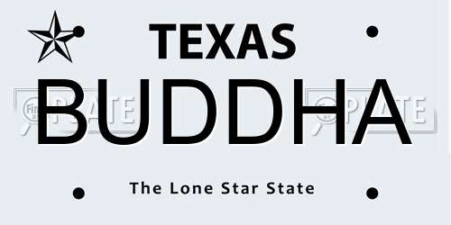 BUDDHA Texas License Plate