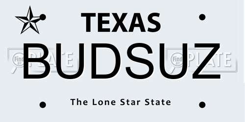 BUDSUZ Texas License Plate