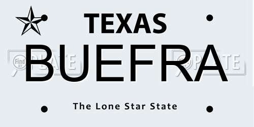 BUEFRA Texas License Plate