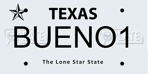 BUENO1 Texas License Plate