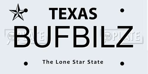 BUFBILZ Texas License Plate