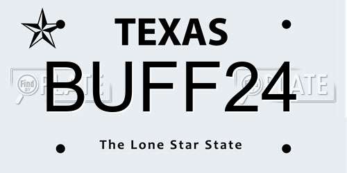BUFF24 Texas License Plate