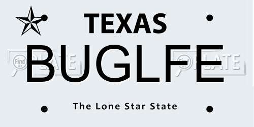 BUGLFE Texas License Plate
