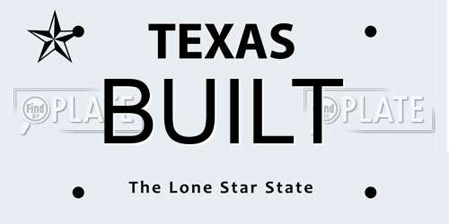 BUILT Texas License Plate
