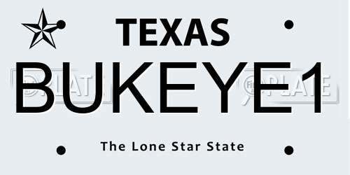 BUKEYE1 Texas License Plate