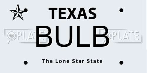 BULB Texas License Plate