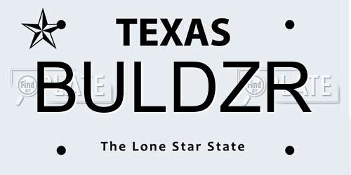 BULDZR Texas License Plate