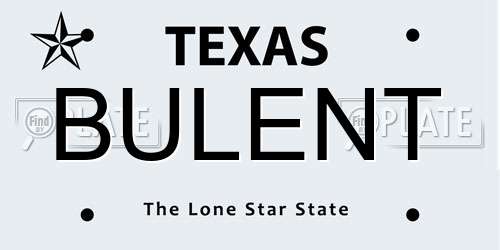 BULENT Texas License Plate