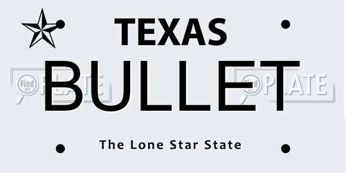 BULLET Texas License Plate