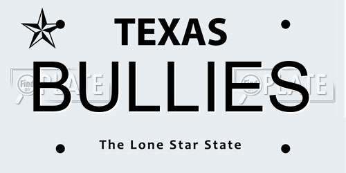 BULLIES Texas License Plate