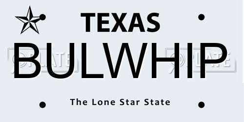 BULWHIP Texas License Plate