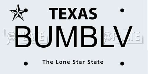 BUMBLV Texas License Plate