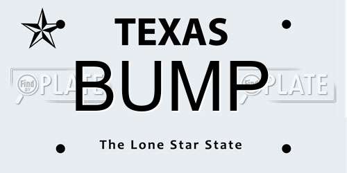 BUMP Texas License Plate