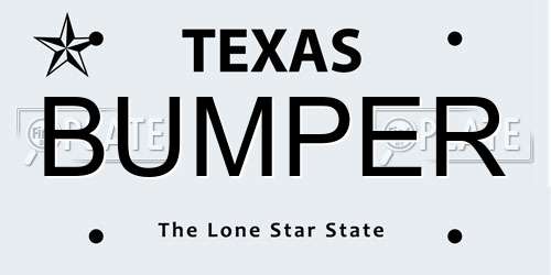 BUMPER Texas License Plate