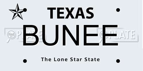 BUNEE Texas License Plate