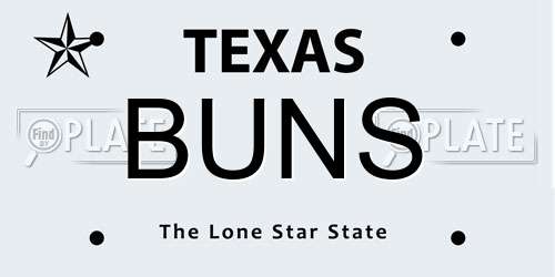 BUNS Texas License Plate
