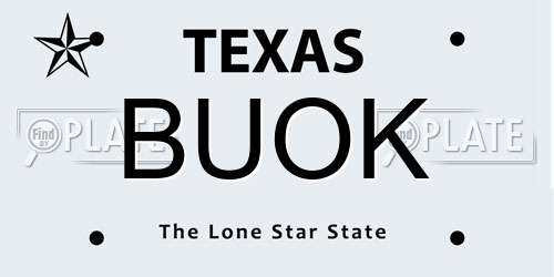BUOK Texas License Plate