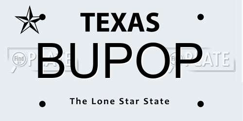 BUPOP Texas License Plate