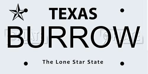 BURROW Texas License Plate