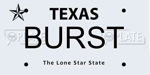 BURST Texas License Plate