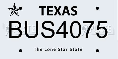 BUS4075 Texas License Plate
