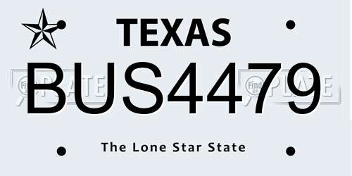 BUS4479 Texas License Plate