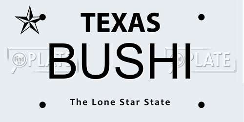 BUSHI Texas License Plate