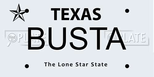 BUSTA Texas License Plate