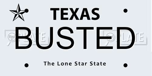 BUSTED Texas License Plate