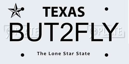 BUT2FLY Texas License Plate